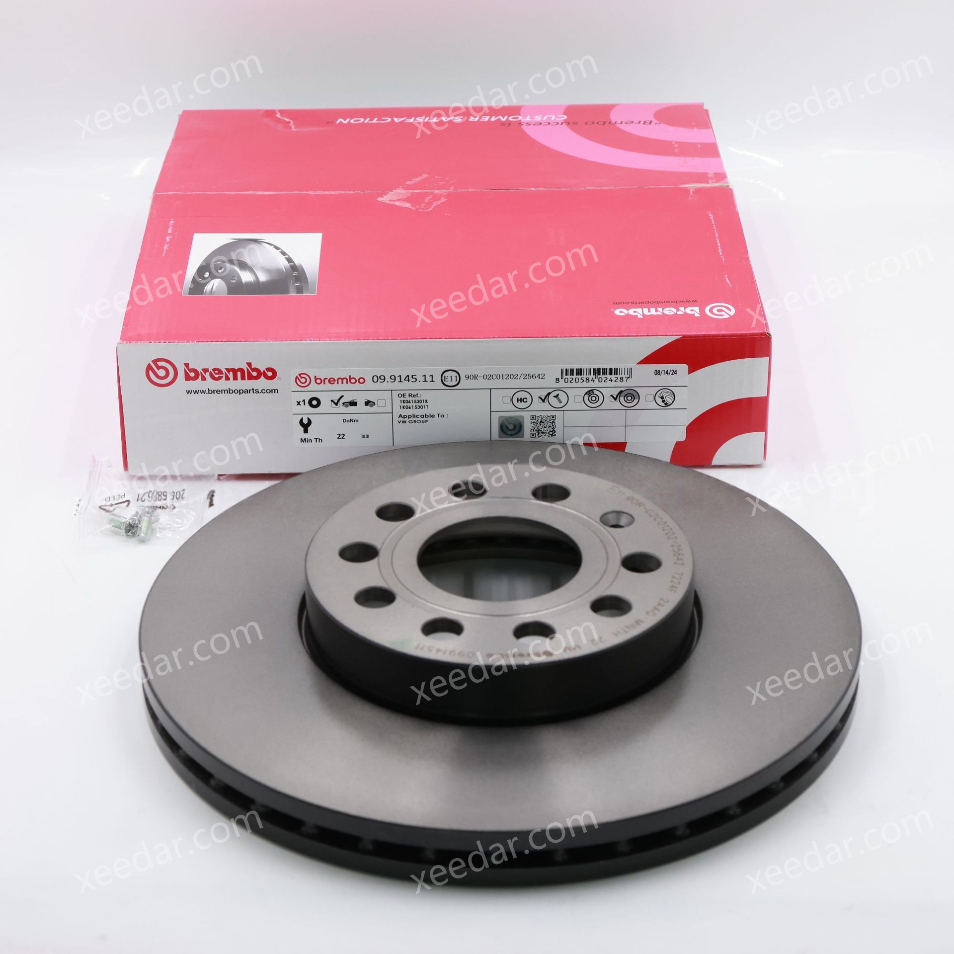 BREMBO 09.9145.11 Front Brake Disc for VW Touran/Octavia/Audi A3